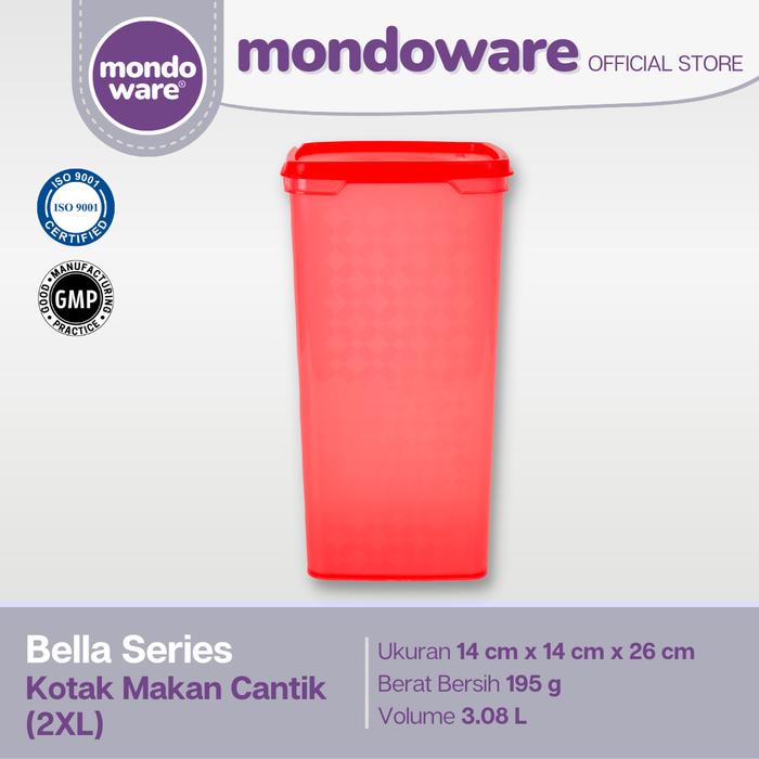 Gambar Kotak Makan Cantik - Food Container - 2XL - Bella Series (Mondoware) - Merah, 1 dari Mondoware Plastics undefined Tokopedia