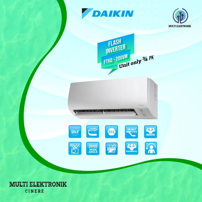 Gambar AC Daikin Flash Inverter 3/4 PK FTKQ 20 UVM - Unit Only dari Multicinere undefined Tokopedia