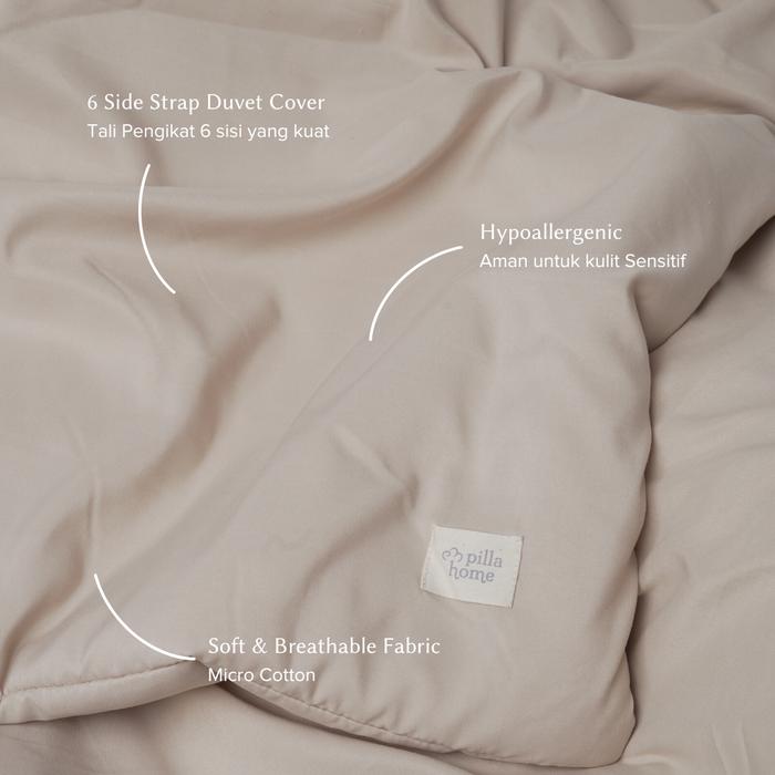 Gambar QUILT COVER Pilla Home Essential Double Duvet Polos Aesthetic Katun - Beige dari Pilla Home Indonesia Kota Tangerang Tokopedia