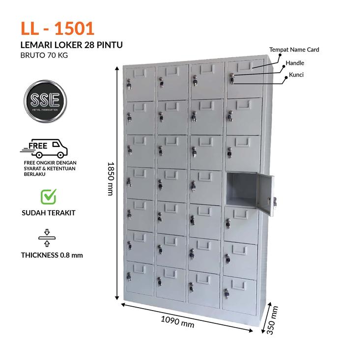 Gambar Custom Pabrik Locker Besi / Rak Penyimpanan Kantor - Distributor Loker - 28 pintu dari sinarsrikandi undefined Tokopedia
