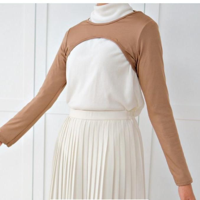 Gambar Crop Top Manset Kimberly Crop Long Bolero Lengan Panjang Adem Polos - mocca dari ANIDIN STORE undefined Tokopedia
