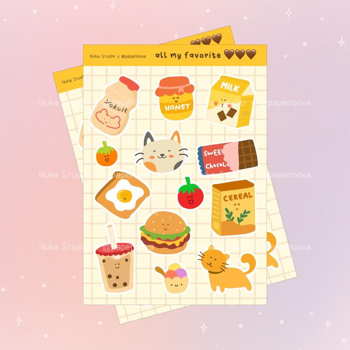 Gambar PLANNER STICKER SHEET by paperloova All my favorite Snack Food Cat Mak - Glossy dari Nuha Studio_NEW undefined 3 Tokopedia