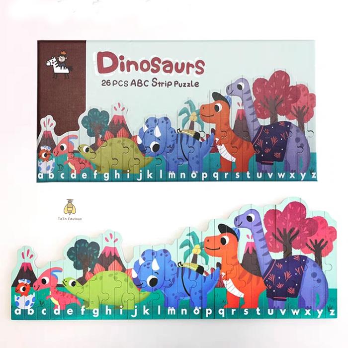 Gambar Stripe Alphabet Wooden Puzzle | Mainan Edukasi | Tata Edutoys - Dinosaurs dari Tata Edutoys_NEW undefined Tokopedia
