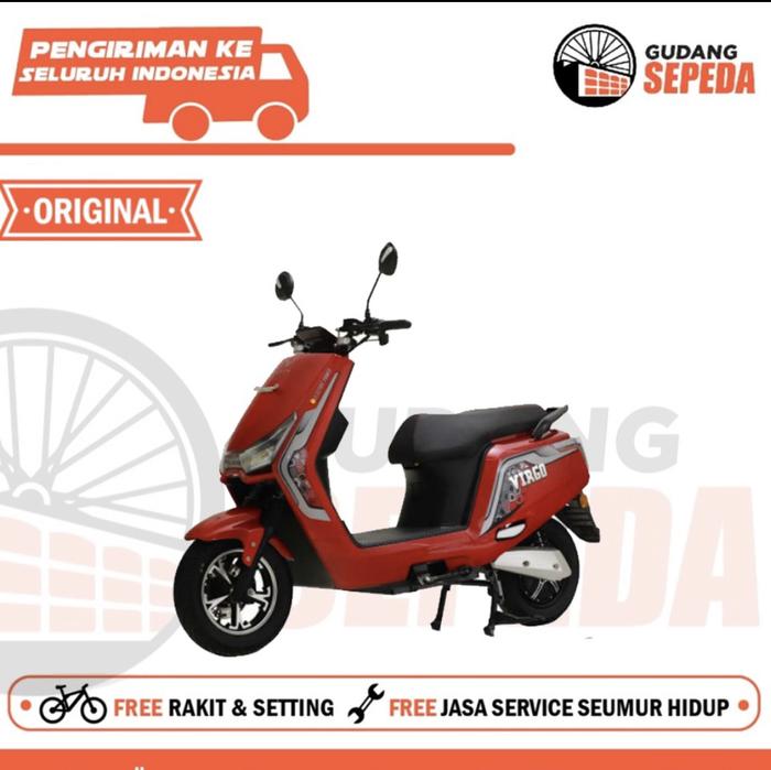 Gambar Sepeda Motor Listrik VOLTA VIRGO 60V 1000 W Disc Brake Garansi SNI - Merah, Off The Road dari Sepeda dan Motor Listrik undefined Tokopedia
