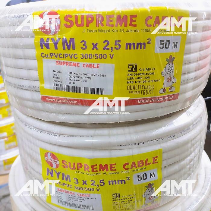 Gambar KABEL NYM 3X2.5 3X2,5 mm 50M / 100M (METER) SUPREME - 50 Meter dari Anugerah Makmur Teknik undefined Tokopedia
