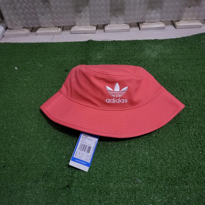 Jual Adidas original trefoil adicolor bucket hat pink original