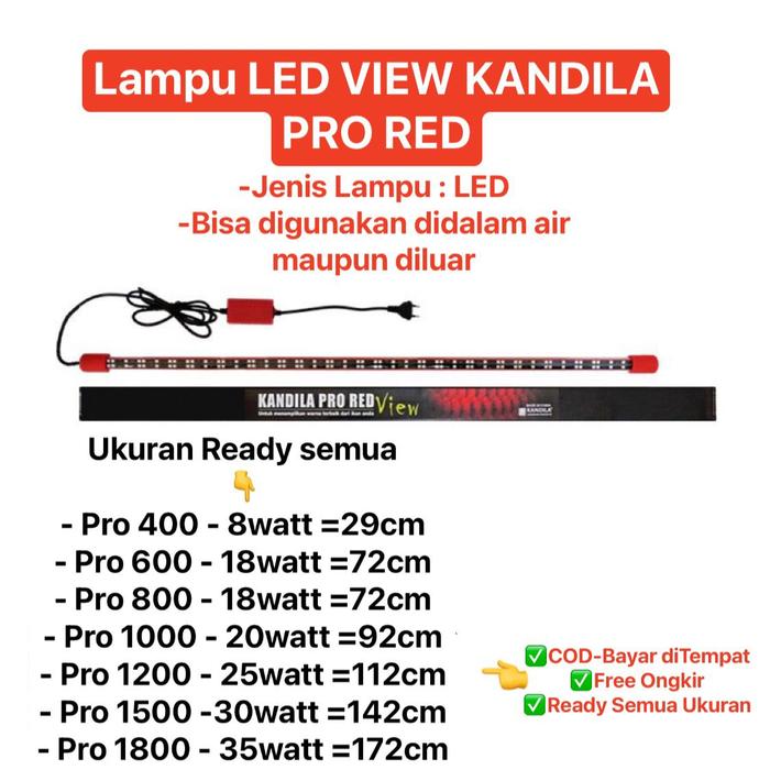 Gambar LAMPU LED VIEW KANDILA PRO RED 600 - 1800 lampu kontes show AQUARIUM - Standar packing, P800 dari JJ FARM shop undefined Tokopedia