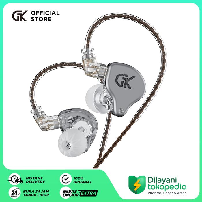 Gambar GK GS10 with Microphone 4BA+1DD In Ear Monitor Earphone - Silver dari GK Earphone undefined Tokopedia