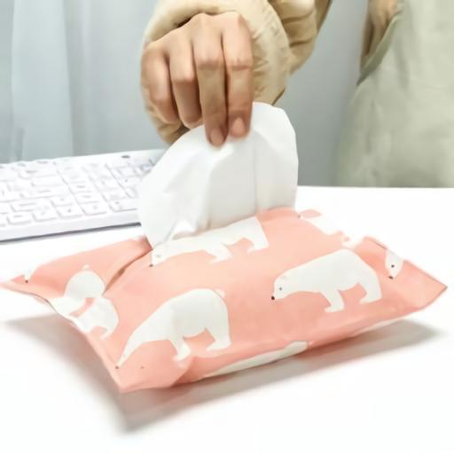 Gambar (Area Makassar) TEMPAT TISU KOTAK BAHAN KANVAS SARUNG TISSUE - pink bear dari AREA MAKASSAR undefined Tokopedia