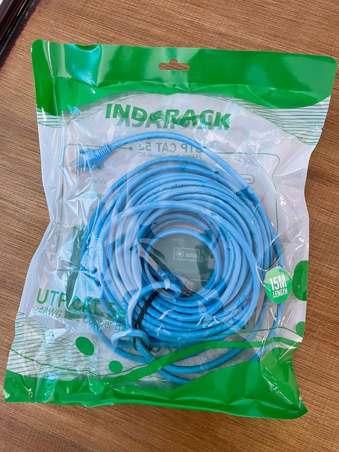 Gambar INDORACK PATCH CORD UTP CAT 5E / KABEL LAN CAT5E 15 METER - Biru dari Raja Rack Server undefined Tokopedia