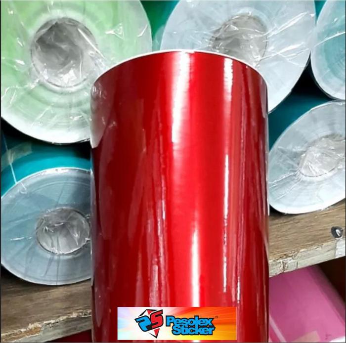Gambar STICKER STIKER SKOTLET VINYL METALIK CANDY 152CM X 50CM - RED dari GrosirScotlet undefined Tokopedia