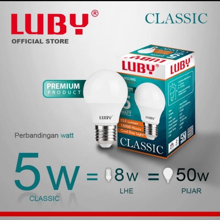 Gambar Lampu LED Classic LUBY Cahaya Putih SAMSUNG LED INSIDE 5W~24W - 5 watt dari Toko 23E undefined Tokopedia