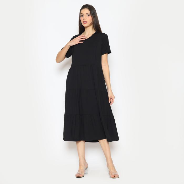 Gambar Dress Busui Friendly Nursing Wear untuk Ibu Hamil dan Menyusui - Black, M dari Baju Hamil Menyusui Happymomma undefined Tokopedia