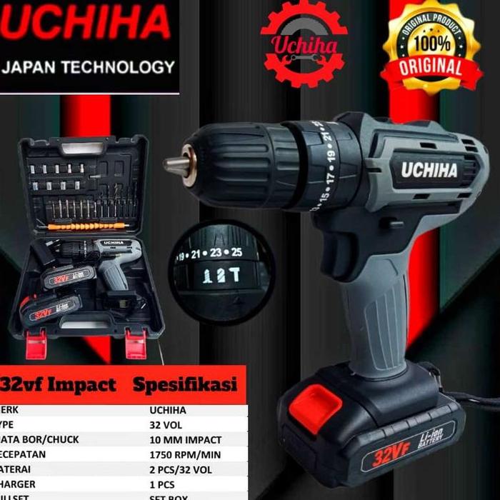 Gambar promo mesin bor cordless baterai komplit uchiha japan tembok kayu besi dari ASWINS STORE undefined Tokopedia