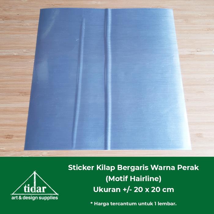 Gambar Stiker Kilap Warna Perak 20 x 20 cm - Glossy Silver Sticker - garis dari Tidar Art & Design Supplies undefined Tokopedia