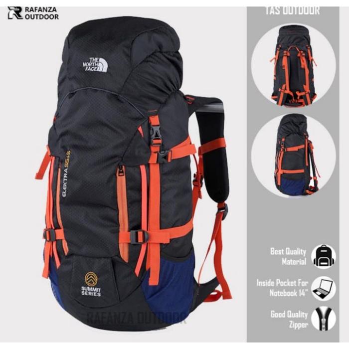 Gambar tas carrier tnf elektra 45l Tas Ransel Gunung Hiking - Hitam, tnf 50 liter dari rizalbag undefined Tokopedia