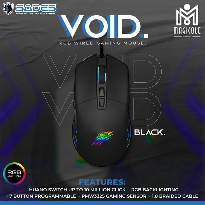 Gambar Mouse Gaming RGB Sades Void PMW 3325 - Hitam dari mog id undefined Tokopedia