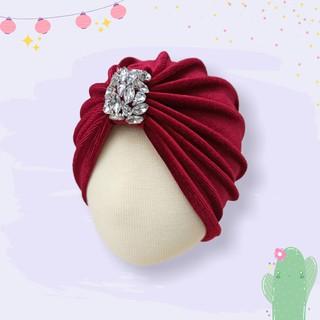 Gambar Turban Anak Bayi Perempuan Zara dfGallery Permata Bludru Cantik - Maroon dari dfGallery.id Kota Surabaya Tokopedia