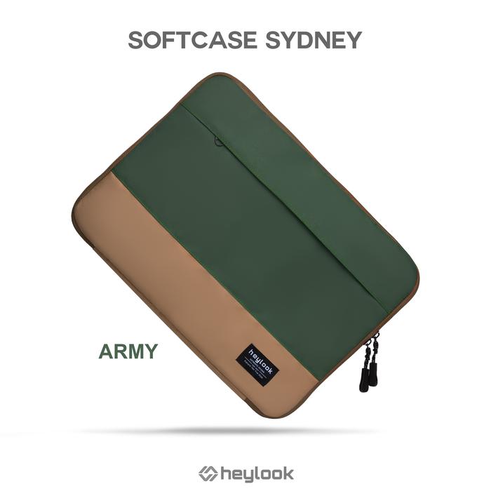 Gambar TAS LAPTOP SYDNEY SOFT CASE COVER PELINDUNG LAPTOP SLEEVE NOTEBOOK - ARMY, 13" dari HEYLOOK PROJECT undefined Tokopedia