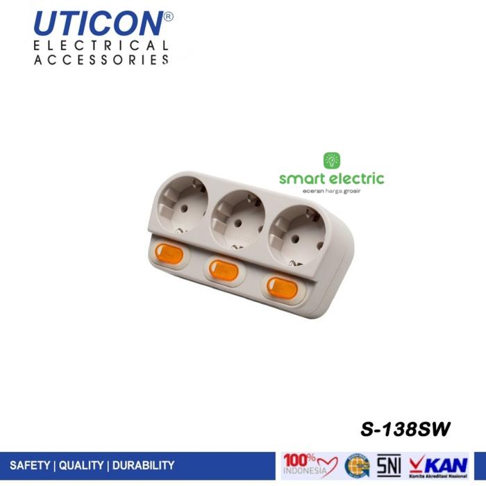 Jual Uticon Stop Kontak Arde Colokan Listrik Steker Saklar Lampu On Off ...