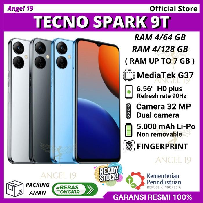 Gambar HP ANDROID TECNO SPARK 9T 4/64 GB GARANSI RESMI TECNO SPARK 9T 4/128GB - ram 4/64 GB, Particle silver dari angel19 undefined Tokopedia