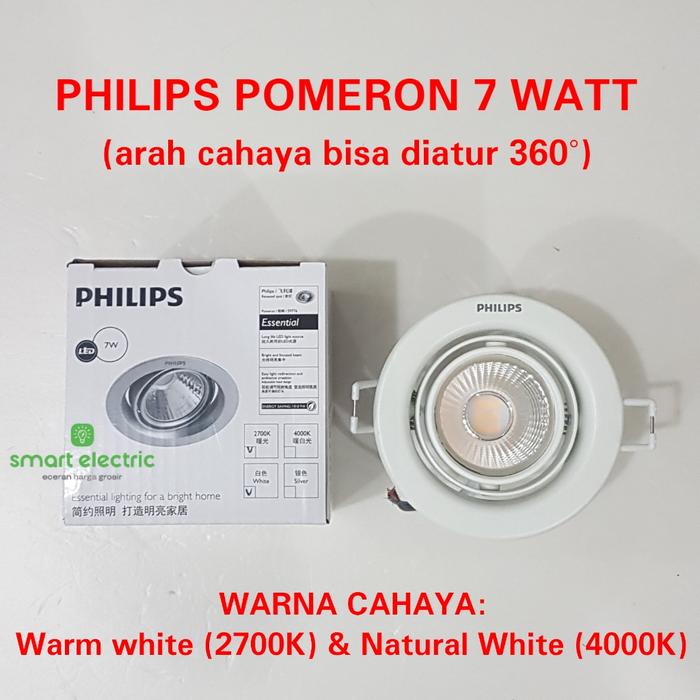 Gambar Philips Pomeron 7 Watt Spot Light Lampu Sorot Downlight LED Bagus - Kuning (2700K) dari SmartElectric undefined Tokopedia