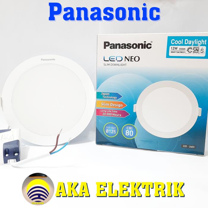 Gambar Led Neo Panel Panasonic Slim Downlight Bulat 12 Watt NNP73472K/73478P - Putih dari Aka Elektrik undefined Tokopedia