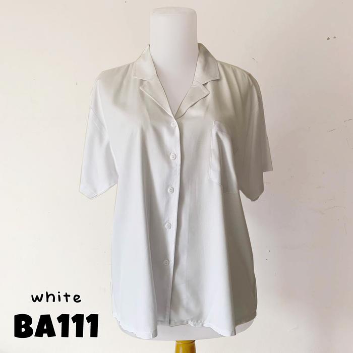 Gambar BISA COD kemeja wanita / cewek lengan pendek gradasi warna cantik - WHITE dari ladysstuff undefined Tokopedia