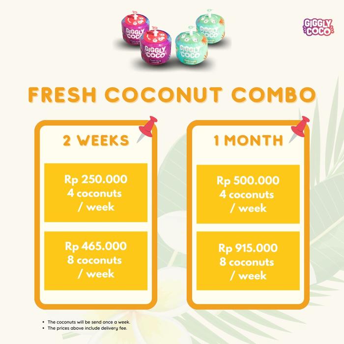 Gambar Subscription Package (Combo Young + Green Coconut) - 2 weeks @4pcs dari Giggly Coco JKT Pusat undefined Tokopedia