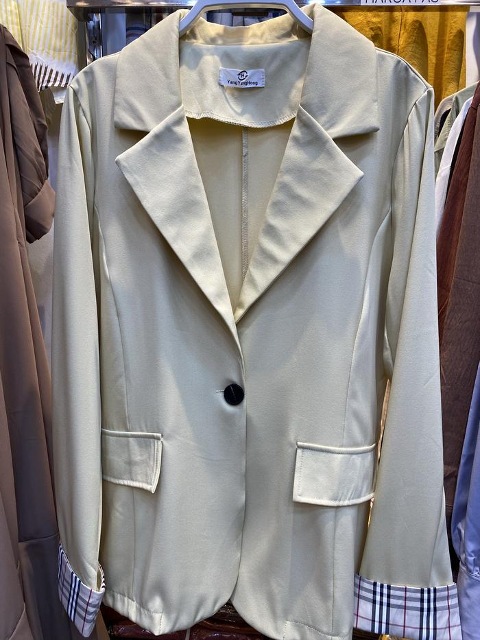 Gambar BLAZER WANITA IMPORT BLAZER BASIC OUTWEAR FASHION KOREAN STYLE - Baby Yellow dari Orion Fashion undefined Tokopedia