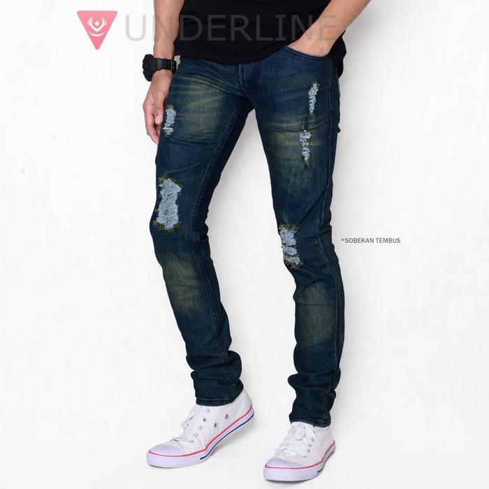 Gambar Celana Jeans Pria Ripped Denim street Size Reguler - TS-1, L dari Tsurayaa storeid undefined 5 Tokopedia