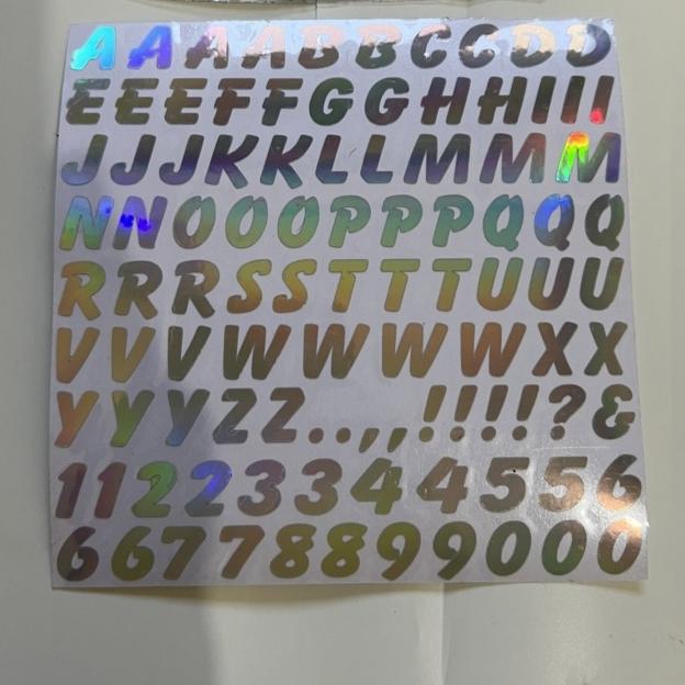 Arp Sticker Jual STICKER CUTTING ABJAD ANGKA HURUF - hologram - Jakarta Timur - ARP ...