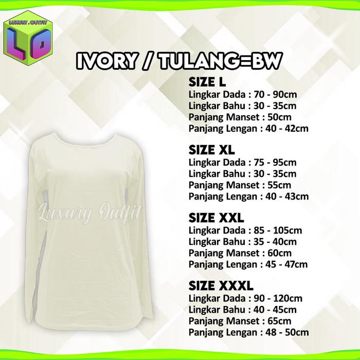 Gambar Manset Baju KERAH OBLONG RAYON Premium Wanita/Manset Baju muslim. - Ivory\Tulang, Jumbo dari LUXURY OUTFIT undefined Tokopedia