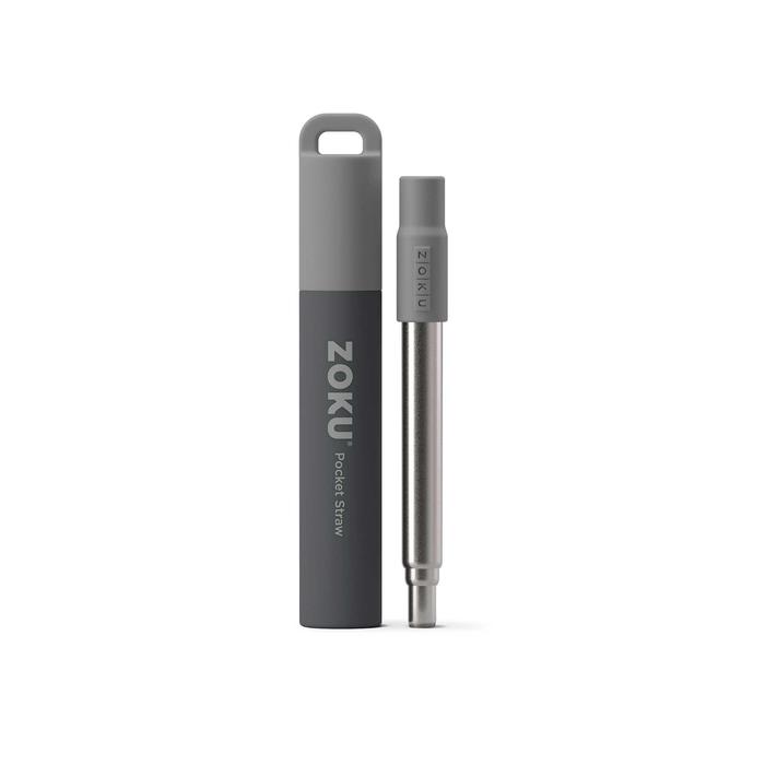 Gambar Zoku Two Tone Pocket Straw - Sedotan Aluminium, Sedotan Reusable - Grey dari Tosyen Okiedog undefined Tokopedia
