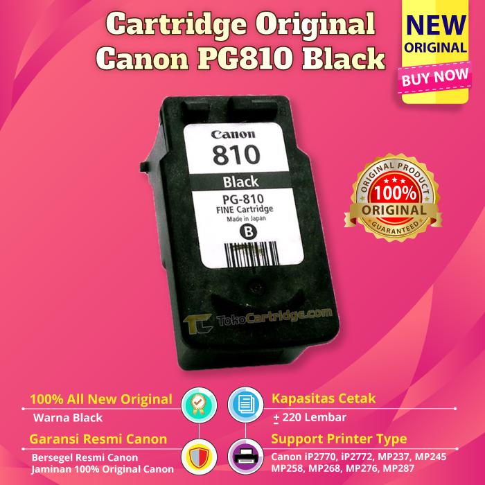 Gambar Cartridge Tinta Canon PG810 PG-810 Printer iP2770 MP245 MP258 MP268 - 810 Loosepack dari Toko Cartridge ID undefined Tokopedia