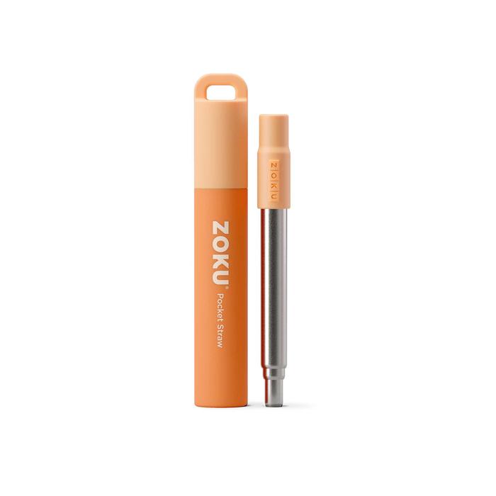 Gambar Zoku Two Tone Pocket Straw - Sedotan Aluminium, Sedotan Reusable - Orange dari Tosyen Okiedog undefined Tokopedia
