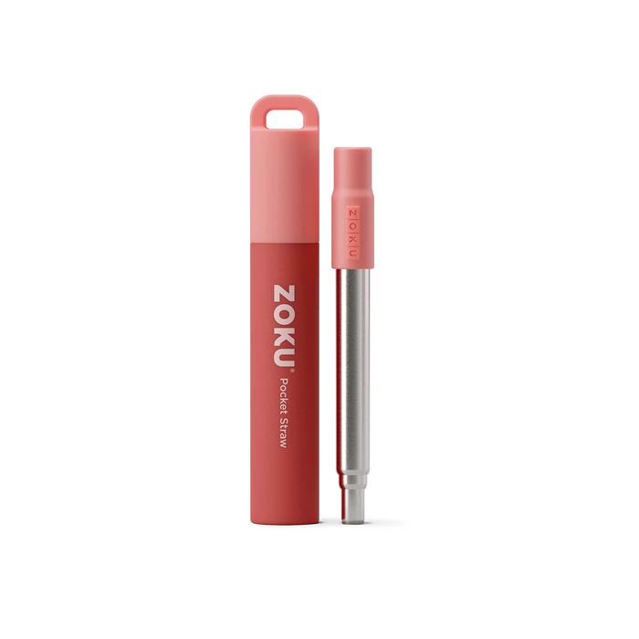 Gambar Zoku Two Tone Pocket Straw - Sedotan Aluminium, Sedotan Reusable - Red dari Tosyen Okiedog undefined Tokopedia
