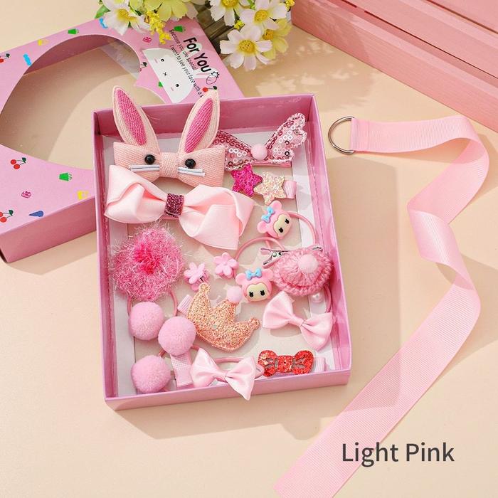 Gambar Ikat Rambut Karet Pita Anak 18 in 1 Jepit Rambut Anak | Aksesoris - Hair CLIP-PINK dari tokomixnmax undefined Tokopedia