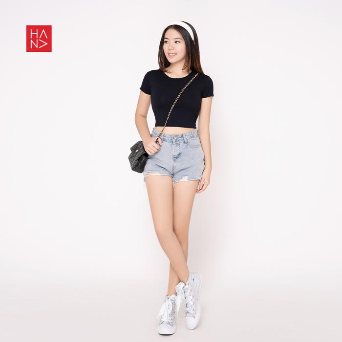 Gambar Hanafe Crop Top Hana Fashion - Hitam, XXL dari hanafashion_shop undefined Tokopedia