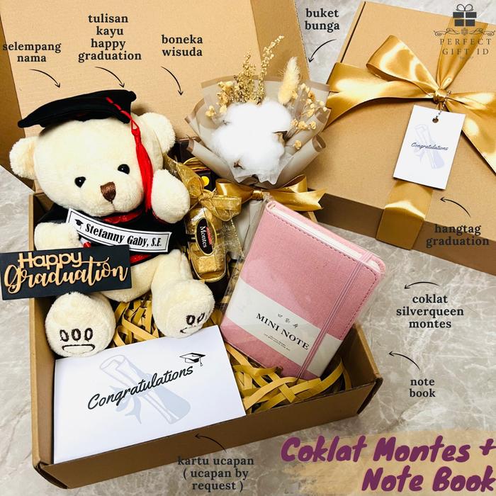 Gambar HADIAH WISUDA / KADO WISUDA / HAMPERS WISUDA / HAMPERS GRADUATION GIFT - +Cklt+Notebook, Toga Kuning dari Perfect Gift ID undefined Tokopedia