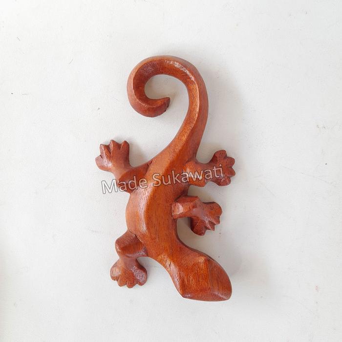 Gambar Kerajinan Hiasan dinding meja cicak tokek ukiran kayu dekorasi bali - S -+15cm dari MadeSukawati undefined Tokopedia
