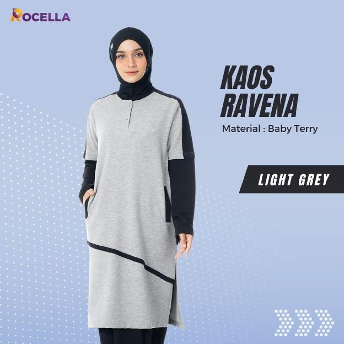 Gambar Baju Senam Joga Wanita Muslimah Kaos Olahraga Wanita Muslim Syar'i - Light Grey, 4XL-5XL dari Rocella Store ID undefined Tokopedia
