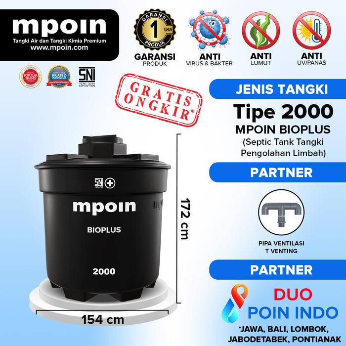 Jual MPOIN BIOPLUS 2000 L - TANGKI SEPTIC TANK GARANSI 1 TAHUN ...