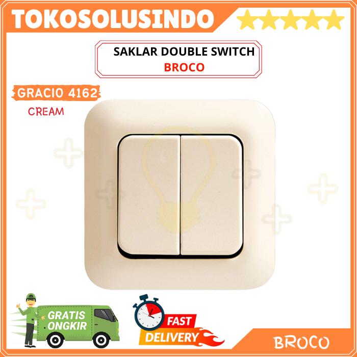 Gambar Saklar Engsel Broco Double Switch Inbow IB GRACIO (4162) Tanam - Cream dari tokosolusindoo undefined Tokopedia