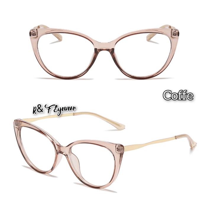Gambar Kacamata Cat Eye Model Wanita Korea Terbaru Kekinian Free Lensa - Coffe, Lensa Normal dari R&F Eyewear undefined Tokopedia