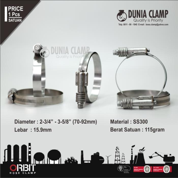 Gambar Clamp ORBIT Constant Tension / Clamp NORMA BREEZE Constant Torque CT - 70-92mm dari DUNIA CLAMP undefined Tokopedia