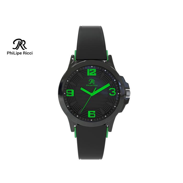 Gambar PhiLipe Ricci Jam Tangan Pria Karet Quartz Terbaru PML3 Free BOX - Hijau dari PhiLipe Ricci undefined Tokopedia