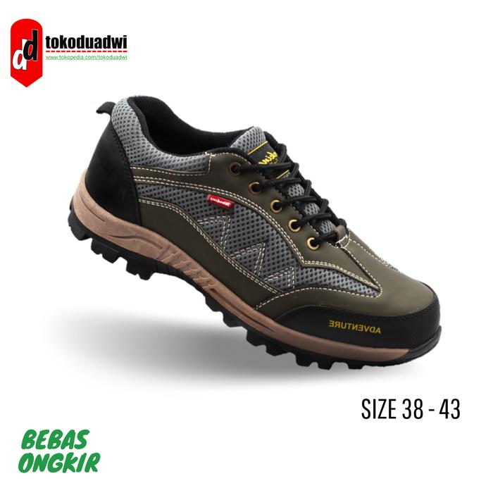 Gambar Sepatu Hiking Gunung Outdoor Pria Spatu Safety Casual Hitam HP5 - Hijau army, 38 dari tokoduadwi undefined Tokopedia