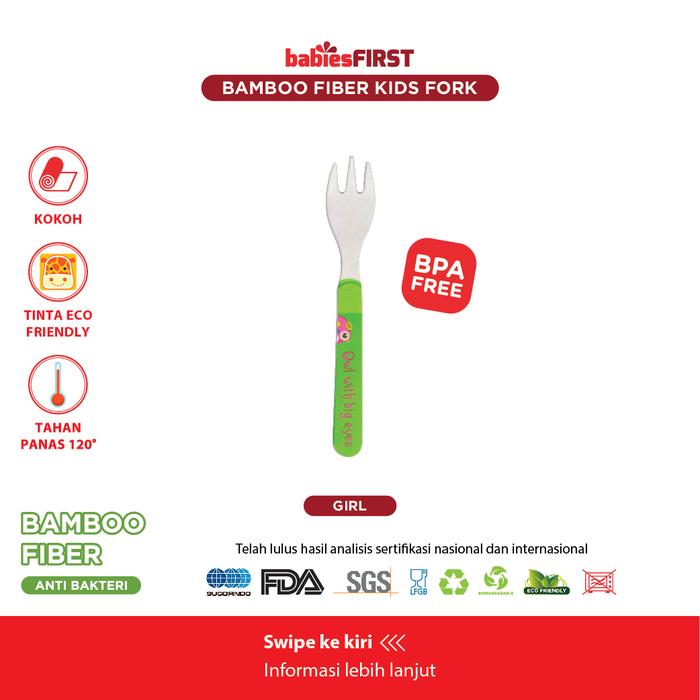 Gambar Eco Bamboo Fiber Feeding Kids Set Zoo Edition tempat makan anak cerdas - Garpu dari babiesfirst.id undefined Tokopedia