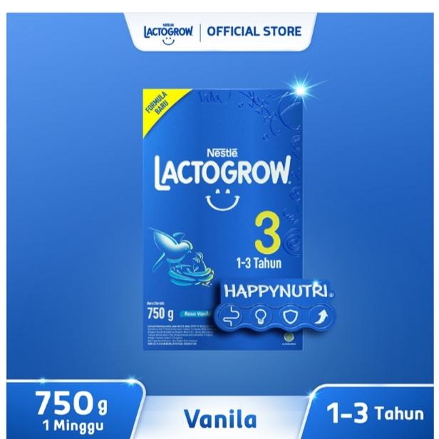 Gambar Lactogrow 3 happynutri susu pertumbuhan 1-3 tahun vanila 735 gr dari Ebony Olshop undefined Tokopedia